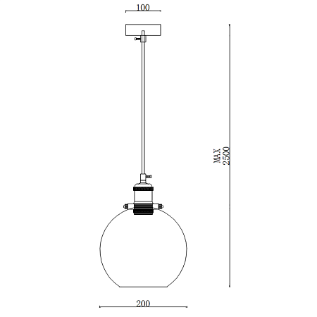 Подвесной Светильник Loft Clear Glass Sphere Cloche Дымчатый Imperiumloft 73694-22 - фото