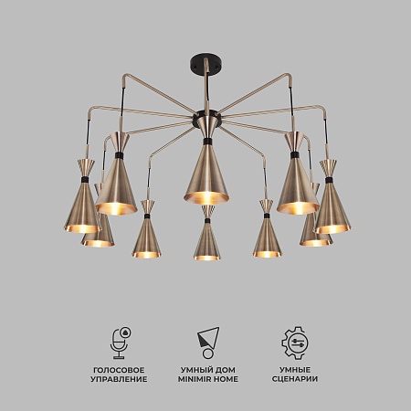 Потолочный светильник Bogate's 316/10 латунь / черный - фото