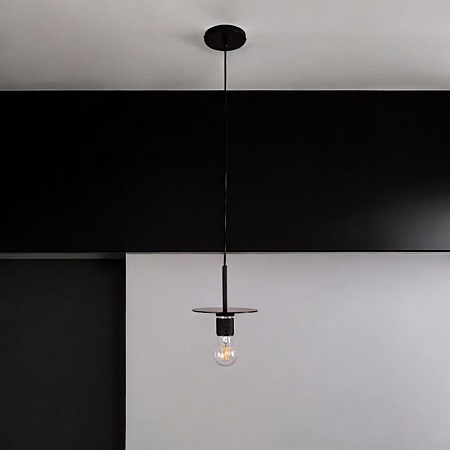 Подвесной Светильник Rh Utilitaire Disk Shade Pendant Black Imperiumloft 123642-22 - фото
