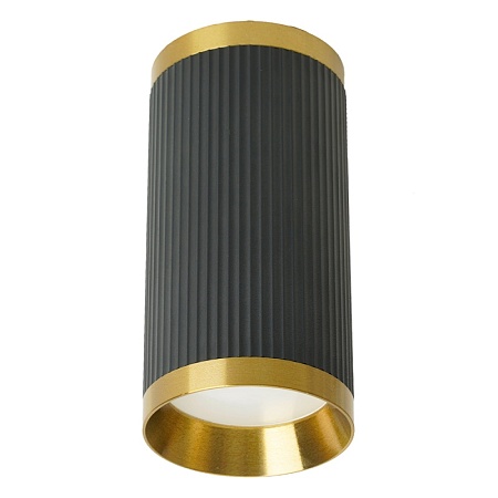 Светильник потолочный Feron ML190 Barrel GATSBY MR16 GU10 35W 230V, черный + античное золото - фото
