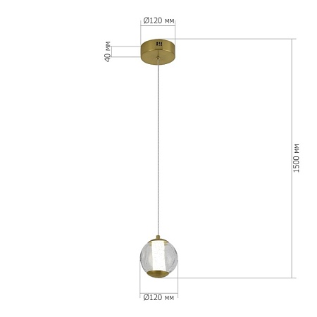 SL6520.303.01 Светильник подвесной ST-Luce латунь/прозрачный с пузырьками воздуха LED 1*5W 4000K HELMI - фото