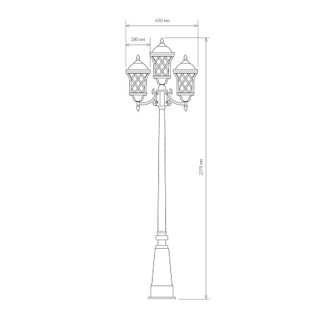 Cassiopeya F/3 черное золото уличный трехрожковый светильник на столбе IP44 Cassiopeya F/3 черное золото - фото