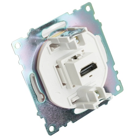 Розетка HDMI 2.1, Type A  (механизм), STEKKER GLS00-7118-01, серия Катрин, белый - фото