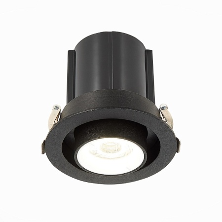 Св-к встр. Черный LED 1*12W 3000K 900Lm Ra80 24° IP20 D90xH92 180-240V ST702.438.12 - фото