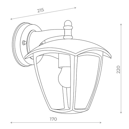 Светильник уличный настенный ST-Luce Черный/Черный, Прозрачный E27 1*40W SL081.411.01 - фото