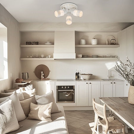 Потолочный светильник Eurosvet 20026/3 белый с золотом - фото