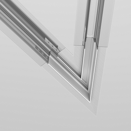 Угол-соединитель 45° Exility встраиваемый под ГКЛ 12,5мм, белый - фото