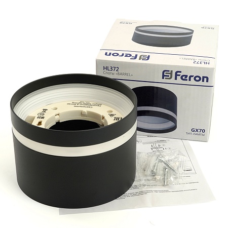 Светильник потолочный Feron HL372 LUNA 25W, 230V, GX70, черный - фото