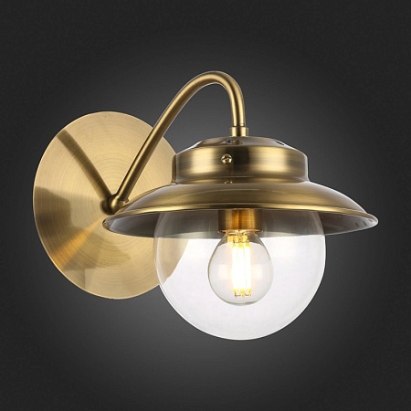 Светильник настенный Античная бронза/Прозрачный E14 1*40W SLE110101-01 - фото