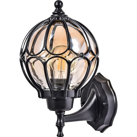 Светильник садово-парковый Feron PL3701  круглый на стену вверх 60W 230V E27, черный - фото