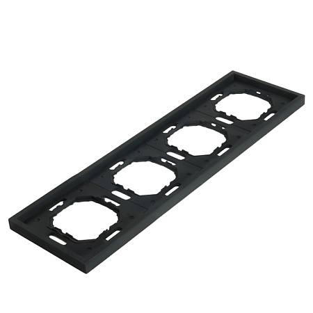 Рамка STEKKER, PFR00-5004-05 4-местная, серия Эмили, черный уголь, soft touch - фото