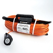 Удлинитель-шнур на рамке 1-местный б/з Stekker, HM02-02-50, 50м, 2*0,75, серия Home, оранжевый