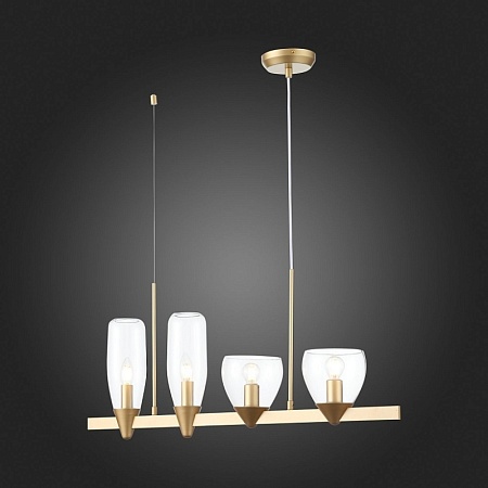 Светильник подвесной ST-Luce Золотистый/Прозрачный E14 4*40W SL1119.203.04 - фото