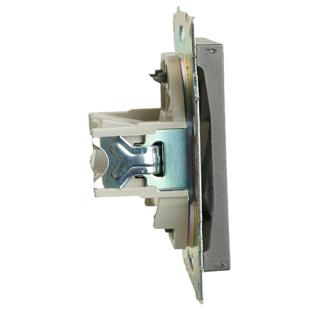 Розетка компьютерная 1-местная RJ-45 (механизм), серия Катрин, графит, GLS00-7107-06 - фото