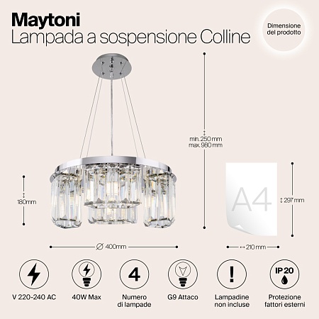 Подвесной светильник Maytoni Colline MOD083PL-04CH - фото