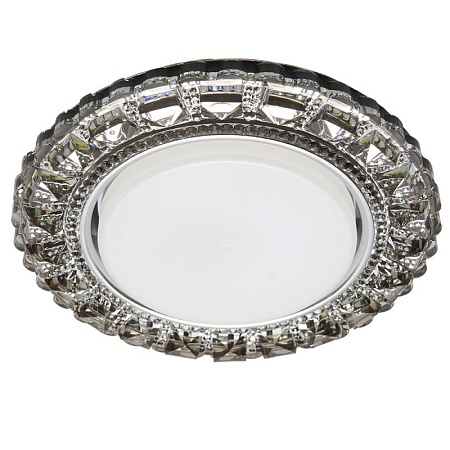 Светильник встраиваемый с белой LED подсветкой Feron CD4045 потолочный GX53 без лампы, серый, хром - фото