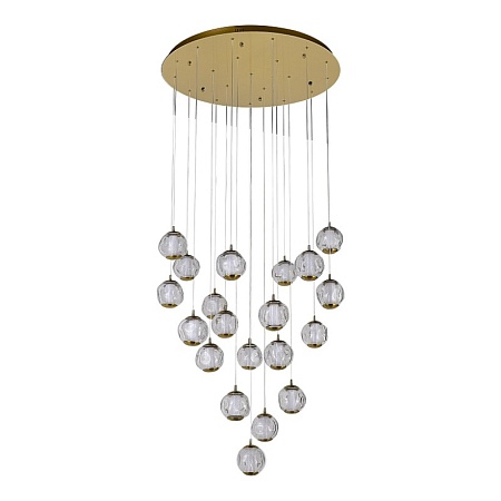 SL6520.303.20 Светильник подвесной ST-Luce латунь/прозрачный с пузырьками воздуха LED 1*100W 4000K HELMI - фото