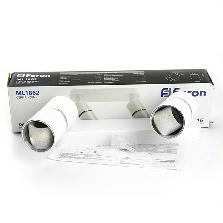 Светильник Feron  ML1862 ZEN настенно-потолочный под лампу GU10, белый, хром - фото