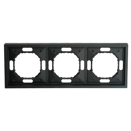 Рамка STEKKER, PFR00-5003-05 3-местная, серия Эмили, черный уголь, soft touch - фото