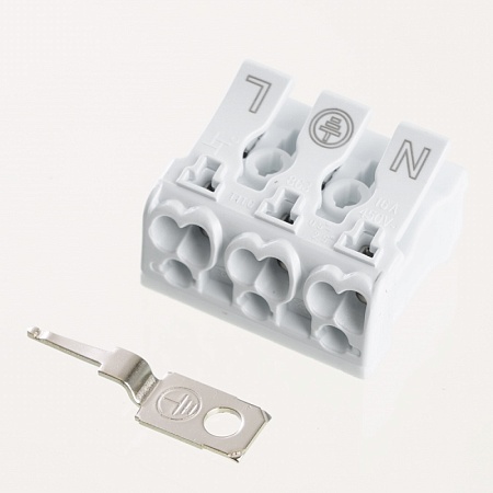 Клемма монтажная с/з STEKKER, LD294-5103, для подключения фазных проводников 3 полюса, 3 контактные группы (3 ввода, 3 вывода на полюс) - фото