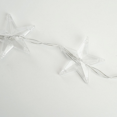 Светодиодная гирлянда Feron CL25 занавес Звездочки  2*1м  + 3м 5000K с контроллером, c питанием от сети 230V, прозрачный шнур - фото