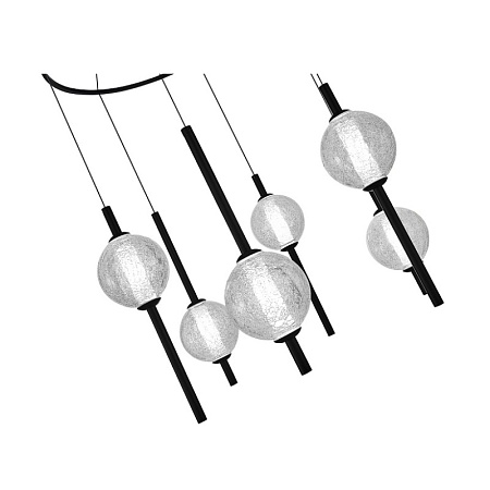 Светильник подвесной ST-Luce Черный/Прозрачное кракелированное стекло LED 6*8,5W 3000K SL6120.403.06 - фото