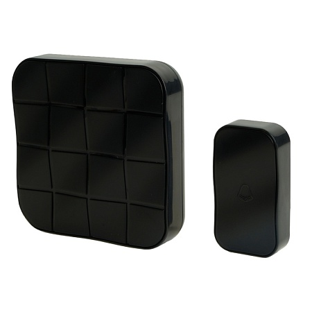 Звонок дверной беспроводной Feron E-378 Электрический 10 мелодий чёрный с питанием от батареек - фото