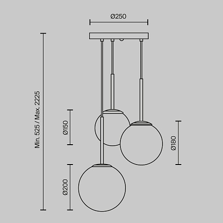 Подвесной светильник Maytoni Basic form MOD321PL-03W - фото