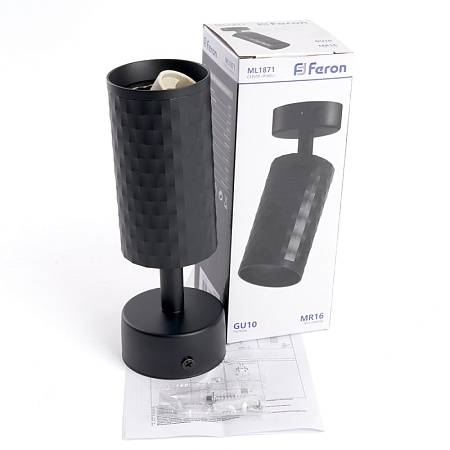 Светильник Feron ML1871 PIXEL настенно-потолочный под лампу GU10, чёрный - фото