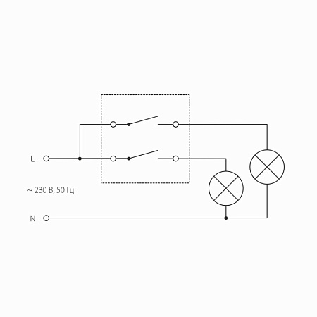 Выключатель двухклавишный (шампань рифленый) W1120010 - фото