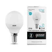 Светодиодная лампа Gauss Шар 12W 920Lm 4100K E14 53122