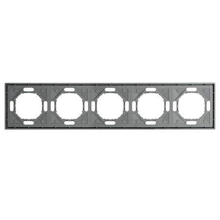 Рамка STEKKER, PFR00-5005-10 5-местная, серия Эмили, платиново-серый, soft touch - фото