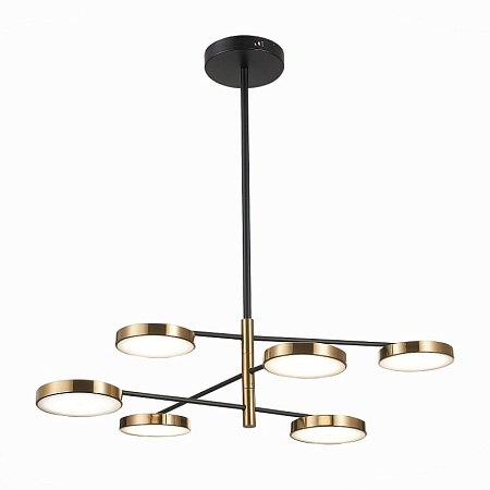 Светильник подвесной ST-Luce Черный/Латунь, Белый LED 6*7,5W 3000K SL1605.413.06 - фото