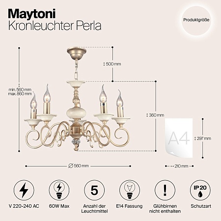 Люстра Maytoni Perla ARM337-05-R - фото