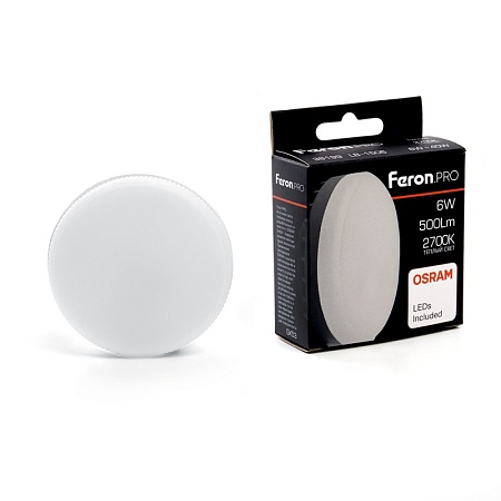 Лампа светодиодная Feron LB-1506 GX53 6W 175-265V 2700K OSRAM LED - фото