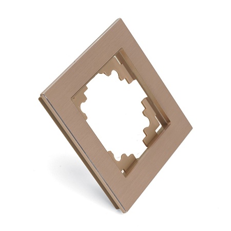 Рамка 1-местная, металл, STEKKER, MFR00-7001-02, серия Катрин, шампань - фото