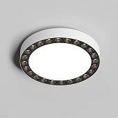 DK2841-WB Накладной светильник DUAL 18+18 Вт, LED 4000K, IP 20, d212mm, белый/черный, алюминий/акрил
