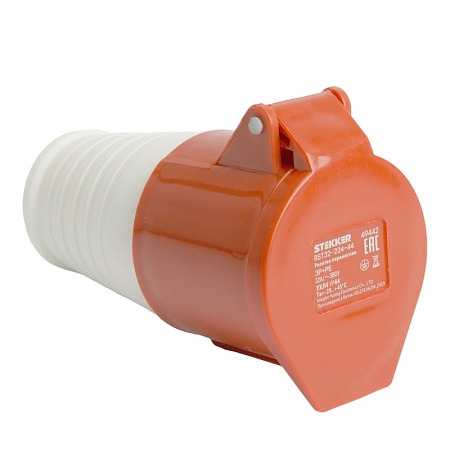 Розетка переносная ST-224 32А 380В 3P+PE IP44, RST32-224-44, Stekker - фото