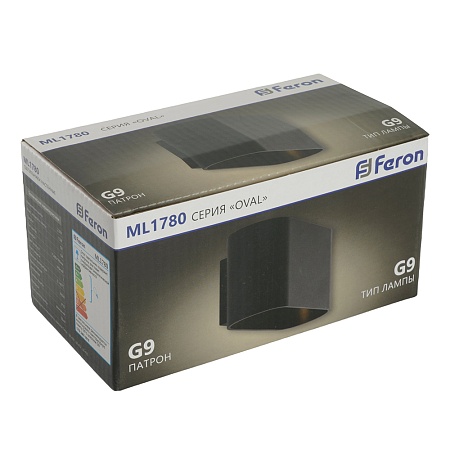 Светильник настенный Feron ML1780 Oval MR16 35W, 230V, G9,15W, чёрный IP20 - фото