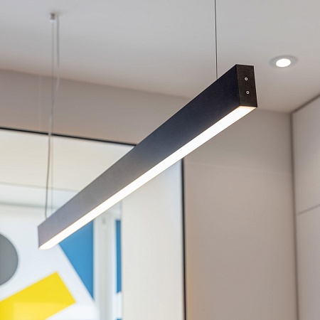 Линейный светодиодный подвесной односторонний светильник 128см 25Вт 3000К черный LSG-01-1-8*128-21-3000-MSh Elektrostandard Pro - фото