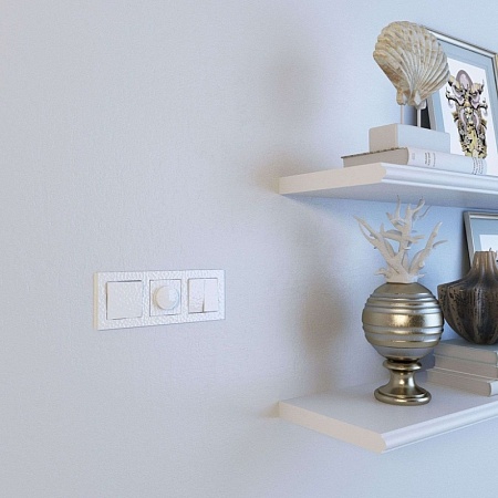 Рамка из пластика на 3 поста Hammer белый W0032401 - фото