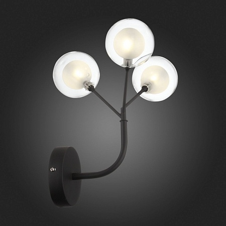 Бра ST-Luce Черный/Прозрачный, Белый G4 LED 3*2W - SL376.401.03 - фото