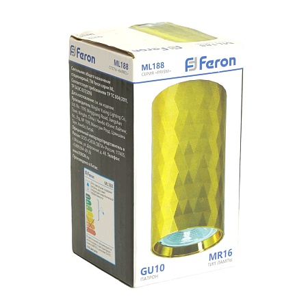 Светильник потолочный Feron ML188 Barrel PRISM MR16 GU10 35W 230V, золото - фото