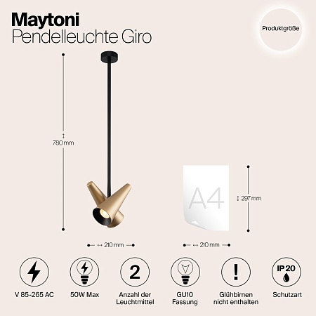 Подвесной светильник Maytoni Giro MOD095PL-02BS - фото