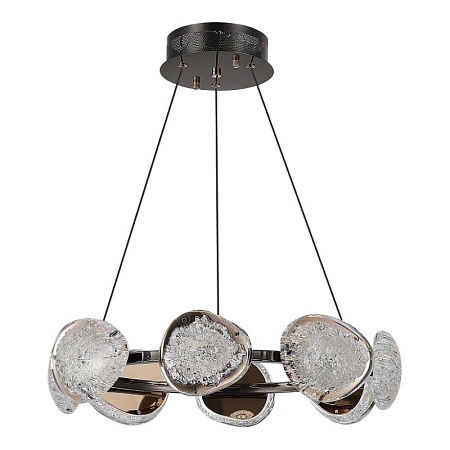 Светильник подвесной ST-Luce черный/ золотистый / прозрачный LED 1*64W 4000K SL6018.203.64 - фото
