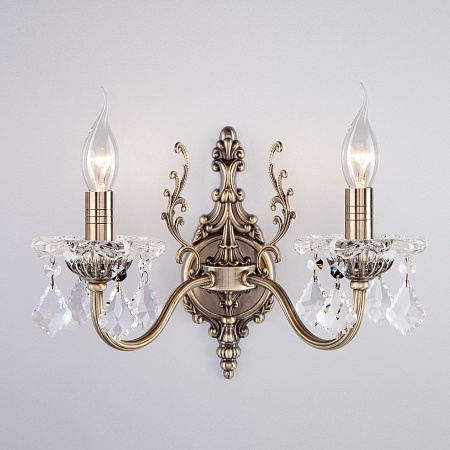 Настенный светильник Eurosvet 3281/2 античная бронза / прозрачный хрусталь - фото