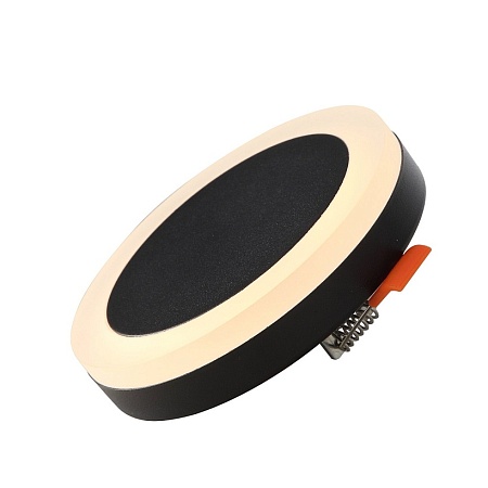 Светильник встраиваемый Черный LED 1*6W 3000K 468Lm Ra>80 120° IP20 D110xH20 170-240V ST104.402.06 - фото