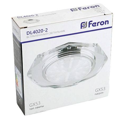 Светильник встраиваемый Feron DL4020-2 потолочный GX53 прозрачный - фото