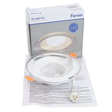 Светильник встраиваемый Feron DL8270 потолочный MR16 G5.3 прозрачный, белый - фото