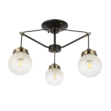 Светильник потолочный Черный, Бронза/Прозрачный, Белый E27 3*60W SLE110302-03 - фото